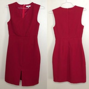 Red YA Los Angeles pleated pencil sheath dress